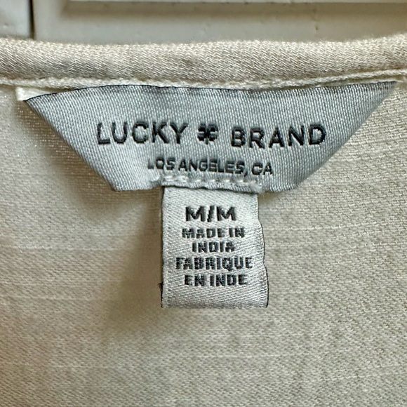 Lucky Brand Hazel Embroidered Cotton Blend Boho Peasant Top Size Medium - Picture 8 of 13